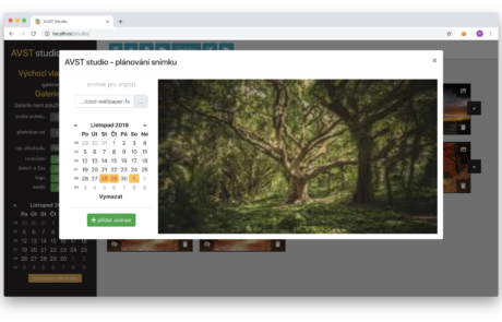 AVST studio – vložení nového plánovaného snímku